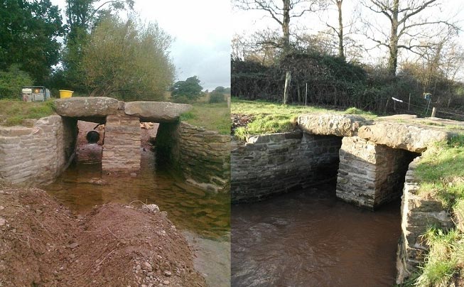 Masonry repairs to this Grade II listed ‘Clapper Bridge’ which dates back to medieval times.